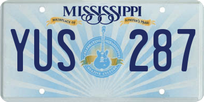 MS license plate YUS287