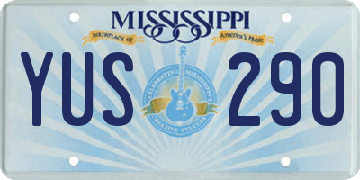 MS license plate YUS290