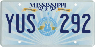 MS license plate YUS292