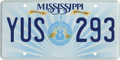 MS license plate YUS293