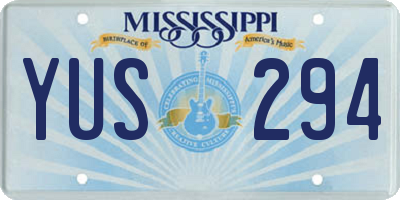 MS license plate YUS294