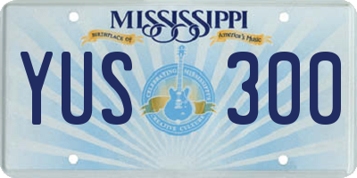 MS license plate YUS300