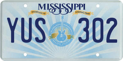 MS license plate YUS302