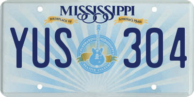 MS license plate YUS304
