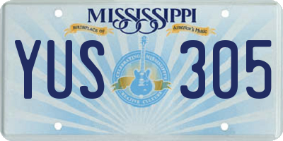 MS license plate YUS305