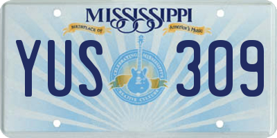 MS license plate YUS309