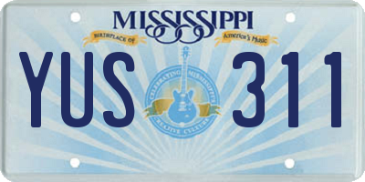 MS license plate YUS311