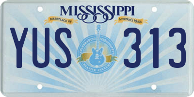 MS license plate YUS313