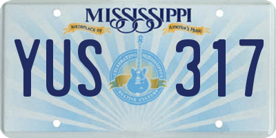 MS license plate YUS317