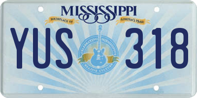 MS license plate YUS318