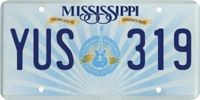 MS license plate YUS319