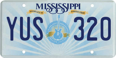 MS license plate YUS320