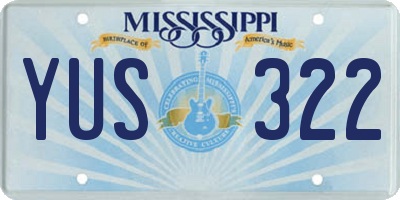 MS license plate YUS322