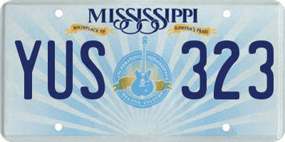 MS license plate YUS323