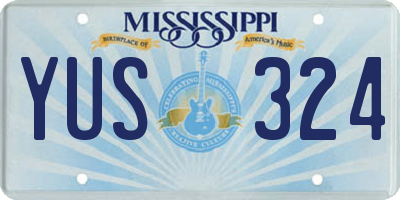 MS license plate YUS324