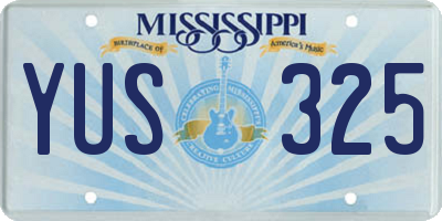 MS license plate YUS325
