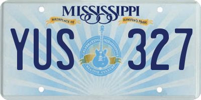 MS license plate YUS327