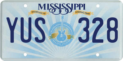 MS license plate YUS328