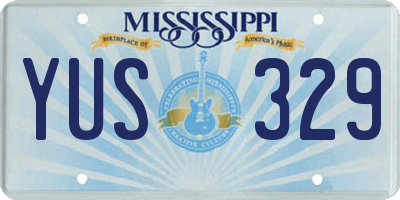 MS license plate YUS329