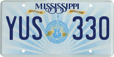 MS license plate YUS330