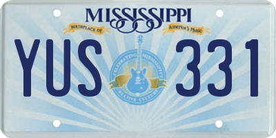 MS license plate YUS331
