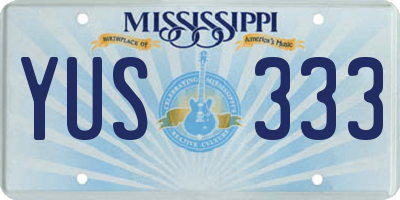 MS license plate YUS333
