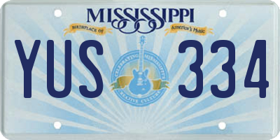 MS license plate YUS334