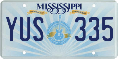 MS license plate YUS335