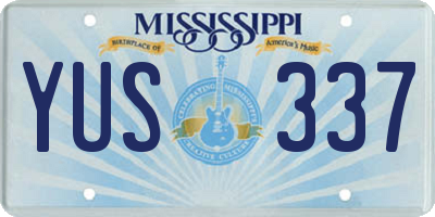 MS license plate YUS337