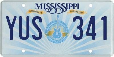 MS license plate YUS341