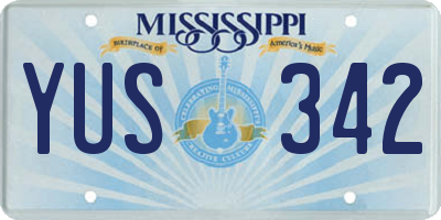 MS license plate YUS342
