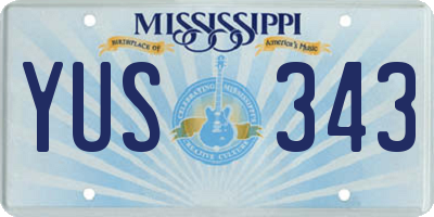 MS license plate YUS343