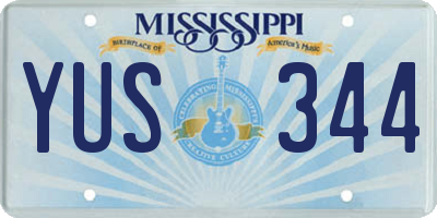 MS license plate YUS344