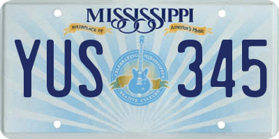MS license plate YUS345