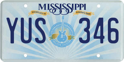 MS license plate YUS346