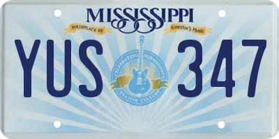 MS license plate YUS347