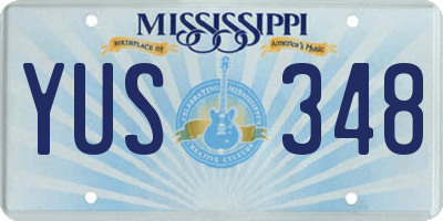 MS license plate YUS348