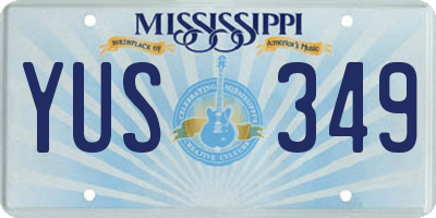 MS license plate YUS349