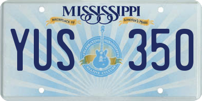 MS license plate YUS350