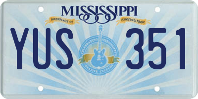 MS license plate YUS351
