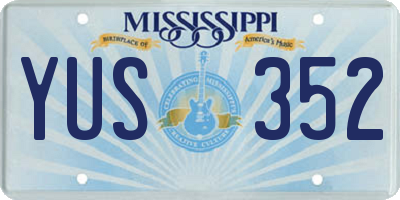 MS license plate YUS352