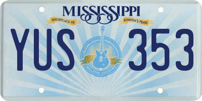 MS license plate YUS353
