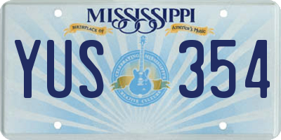 MS license plate YUS354