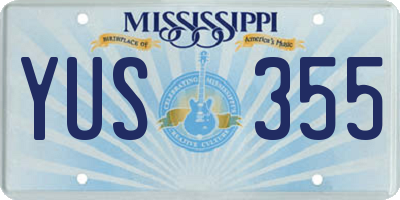 MS license plate YUS355