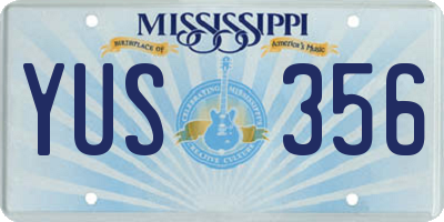 MS license plate YUS356