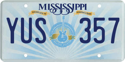 MS license plate YUS357