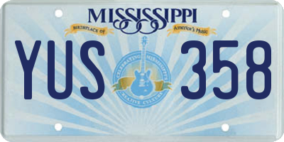 MS license plate YUS358