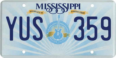 MS license plate YUS359