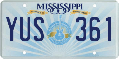 MS license plate YUS361