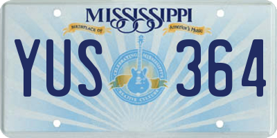 MS license plate YUS364